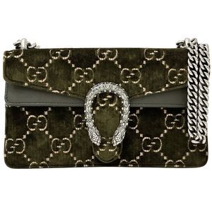 Gucci Bag Women's Brand Dionysus GG Suede Shoulder Bag Leather Khaki 499623